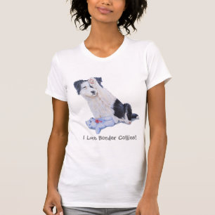 Schilderij met slogan Schattige Border Collie Pupp T-shirt