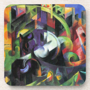 Schilderij met vee van Franz Marc, Vintage Kunst Onderzetter