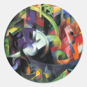 Schilderij met vee van Franz Marc, Vintage Kunst Ronde Sticker