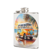  schilderij minibus op het strand heupfles (Links)