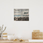 schilderij Morecambe Beach Hut Poster (Keuken)
