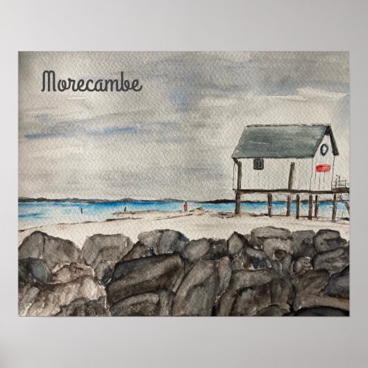 schilderij Morecambe Beach Hut Poster (Voorkant)