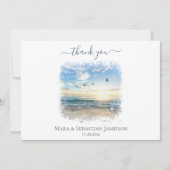 *~* Schilderij Oceaan Zee Strand Bruiloft AR7 Bedankkaart (Voorkant)