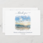 *~* Schilderij Oceaan Zee Strand Bruiloft AR7 Bedankkaart (Voorkant / Achterkant)