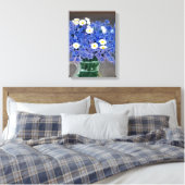 Schilderij op doek print blauwe bloemen (Insitu (Slaapkamer))