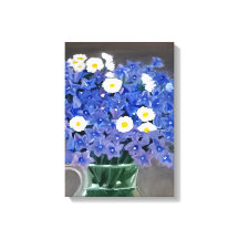 Schilderij op doek print blauwe bloemen