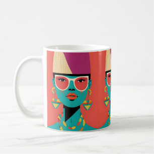 Schilderij op keramiek Meisje geschilderd op keram Koffiemok