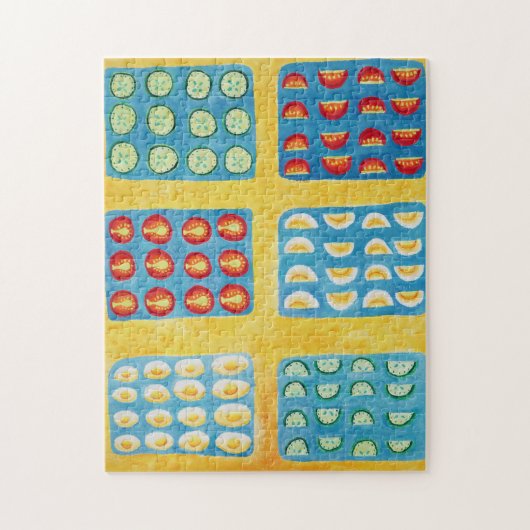 Schilderij over saladebereiding legpuzzel (Verticaal)