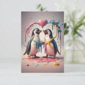 Schilderij paar pinguïns (Staand voorkant)