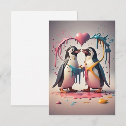 Schilderij paar pinguïns (Voorkant / Achterkant)