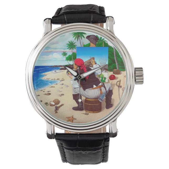 Schilderij Piraat Mannen horloge (Voorkant)