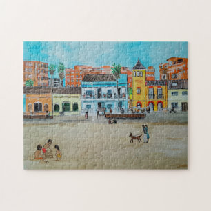Schilderij Playa de la Malvarrosa door Alfred Fox Legpuzzel
