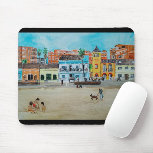 Schilderij Playa de la Malvarrosa van Alfred Fox Muismat (Met muis)