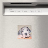 Schilderij: Puppy Dane Magneet (Insitu (Vaatwasser))