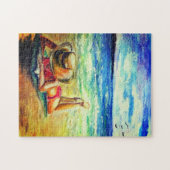 Schilderij Puzzel Vrouw op het Strand (Horizontaal)