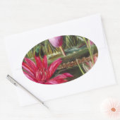 schilderij Roze Bloesems Ovale Sticker (Envelop)