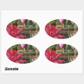 schilderij Roze Bloesems Ovale Sticker (Vel)