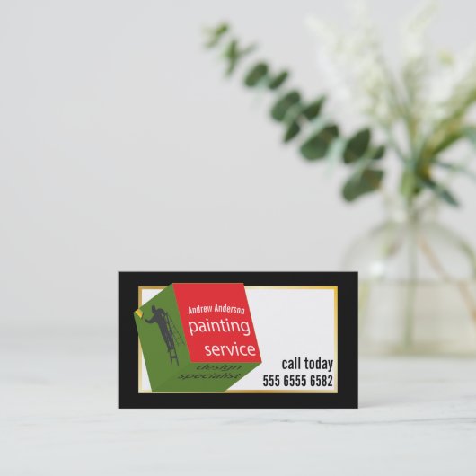 Schilderij Service Budget Waarde Kleurrijke Nieuwe Visitekaartje (Staand voorkant)