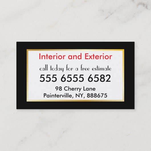 Schilderij Service Budget Waarde Kleurrijke Nieuwe Visitekaartje (Achterkant)