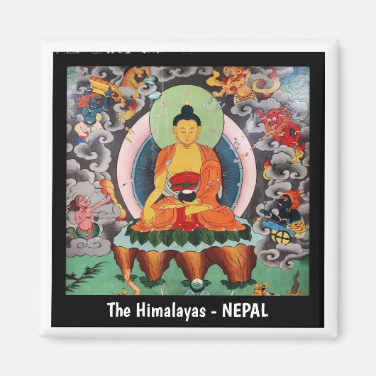 Schilderij Shakyamuni Buddha, Himalaya - Nepal Magneet (Voorkant)