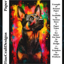 Schilderij Splash Duitse Herder Hond CT2 Craft Pap