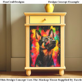 Schilderij Splash Duitse Herder Hond CT2 Decoupage Tissuepapier