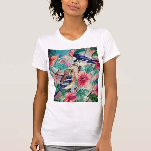 Schilderij T-shirt met mooie vogels (Voorkant)