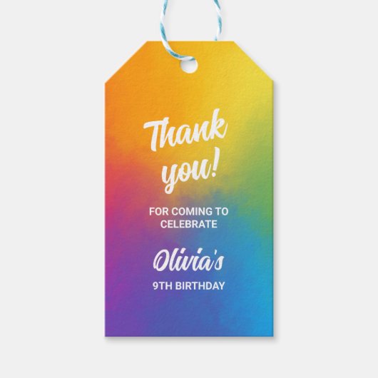 Schilderij Tie Dye Arts and Crafts Kleurrijke part Cadeaulabel (Voorkant)