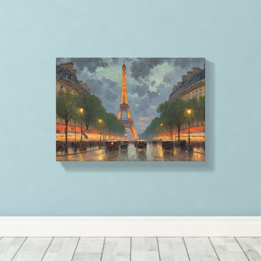 Schilderij (Trocadéro 1900's) Canvas Afdruk (Insitu (Houten vloer))