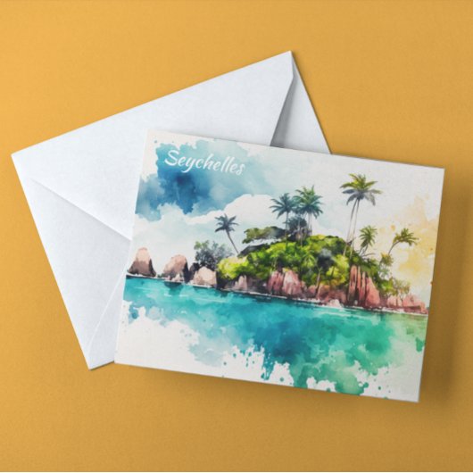 Schilderij Tropische Seychellen Briefkaart