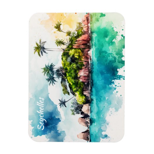 Schilderij Tropische Seychellen Magneet (Verticaal)