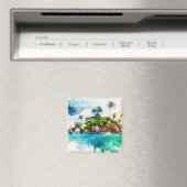 Schilderij Tropische Seychellen Magneet (Insitu (Vaatwasser))