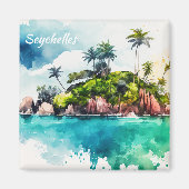 Schilderij Tropische Seychellen Magneet (Voorkant)