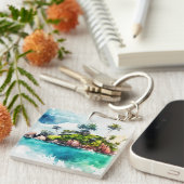 Schilderij Tropische Seychellen Sleutelhanger (Voorkant Rechts)