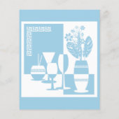 Schilderij vaas met bloemen en wijnglazen sky bl flyer (Achterkant)