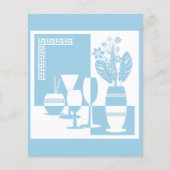 Schilderij vaas met bloemen en wijnglazen sky bl flyer (Voorkant)