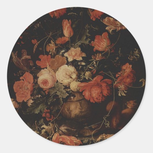 Schilderij van Abraham Mignon Ronde Sticker (Voorkant)