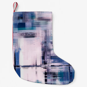 schilderij van abstracte olie op doek, met de hand kleine kerstsok