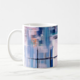 schilderij van abstracte olie op doek, met de hand koffiemok