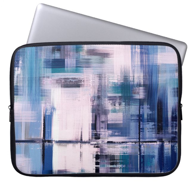 schilderij van abstracte olie op doek, met de hand laptop sleeve (Voorkant)