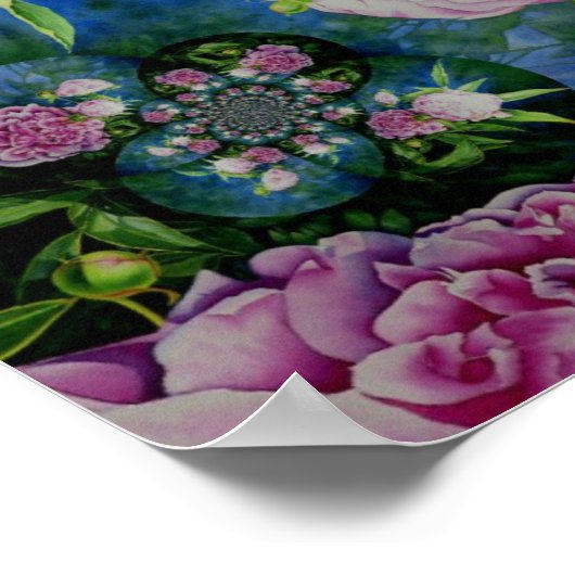 schilderij van abstracte pony-waterverf, boho retr poster (Hoek)