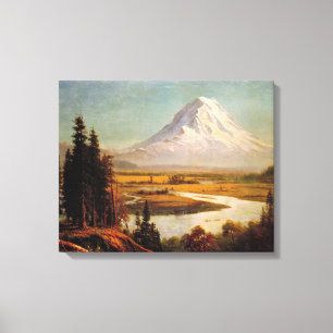 Schilderij van Albert Bierstadt op Rainier  Canvas Afdruk