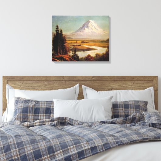 Schilderij van Albert Bierstadt op Rainier Canvas Afdruk (Insitu (Slaapkamer))