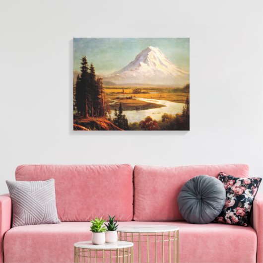 Schilderij van Albert Bierstadt op Rainier Canvas Afdruk (Insitu (Woonkamer))