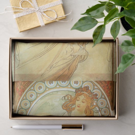 Schilderij van Alphonse Mucha Tissuepapier (Geschenk)