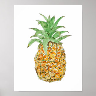 schilderij van ananas en waterverf poster