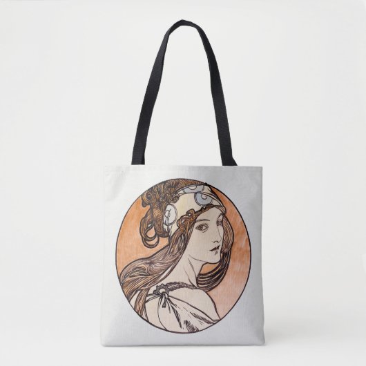 schilderij van Antiek Alphonse Mucha, canvas tas (Voorkant)