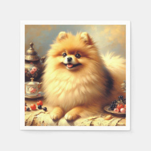 Schilderij van antieke Pomeraanhond Servet