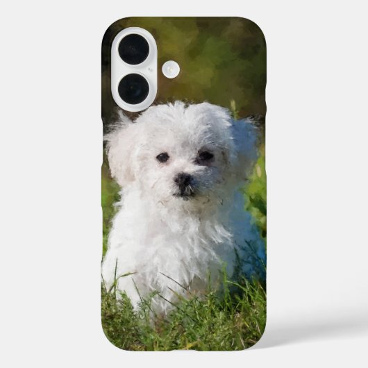 schilderij van Artsy Maltese puppy Dog Case-Mate iPhone Case (Achterkant)