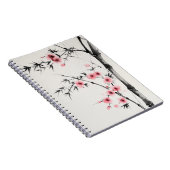 Schilderij van bamboe en kersenbloesems in wash notitieboek (Rechterzijde)